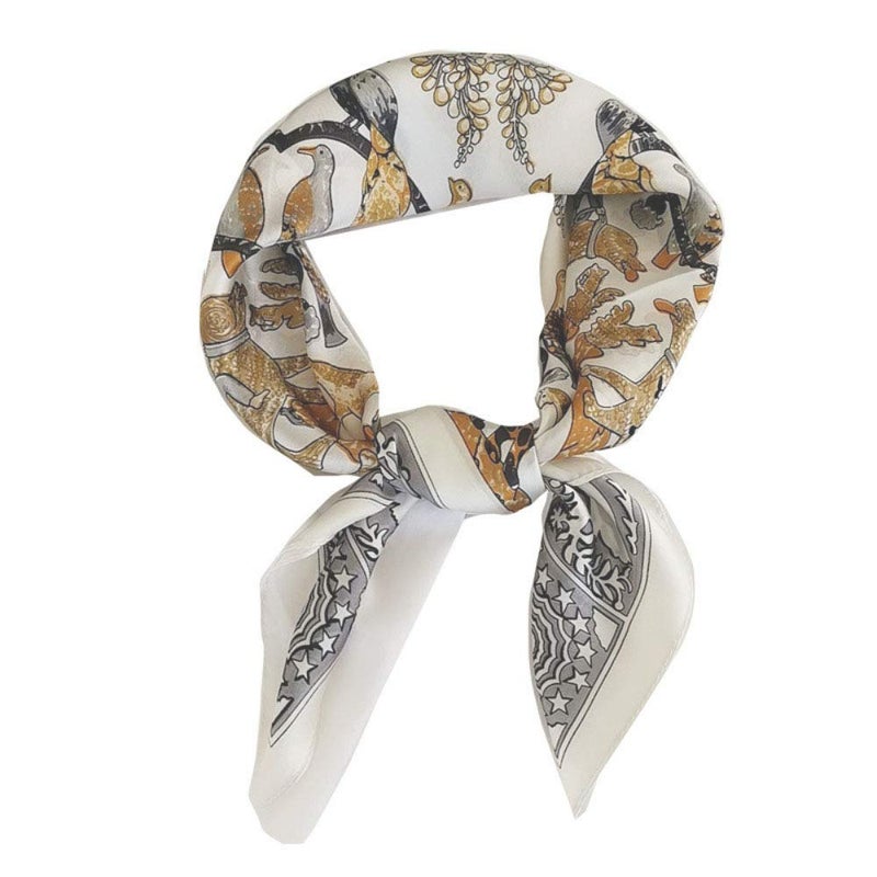 FONYVE Silk Feeling Scarf Medium Square Satin Head Wrap for Women 27.5 inches - Image 1